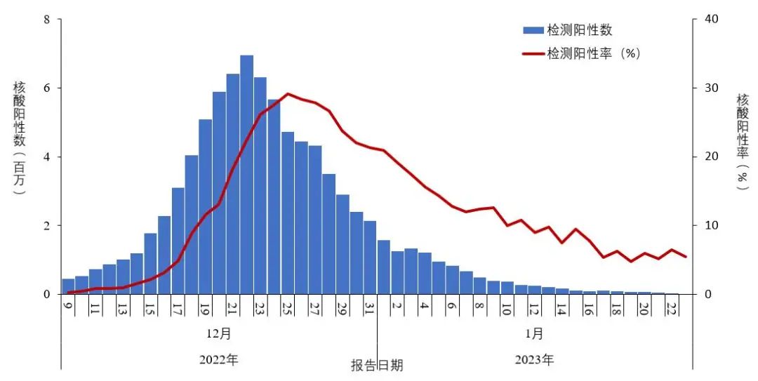 1月25日发布：疫情核酸检测阳性人数及阳性率变化趋势